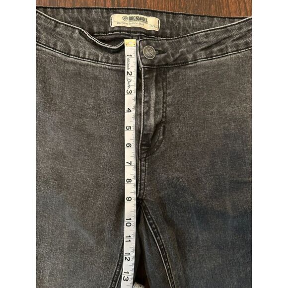 Rock and Roll Denim Black Flare Jeans Size 27x32 - Picture 9 of 11